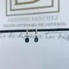 Pendientes de aros con zafiros y brillantes
