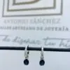 Pendientes de aros con zafiros y brillantes