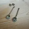 Pendientes de oro blanco con amatista y brillantes